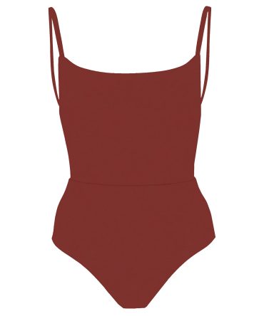 Square Neck Open Back One-Piece