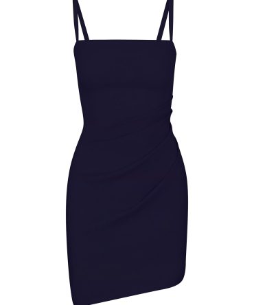 Nadege Draped Mini Dress in Stretch Linen