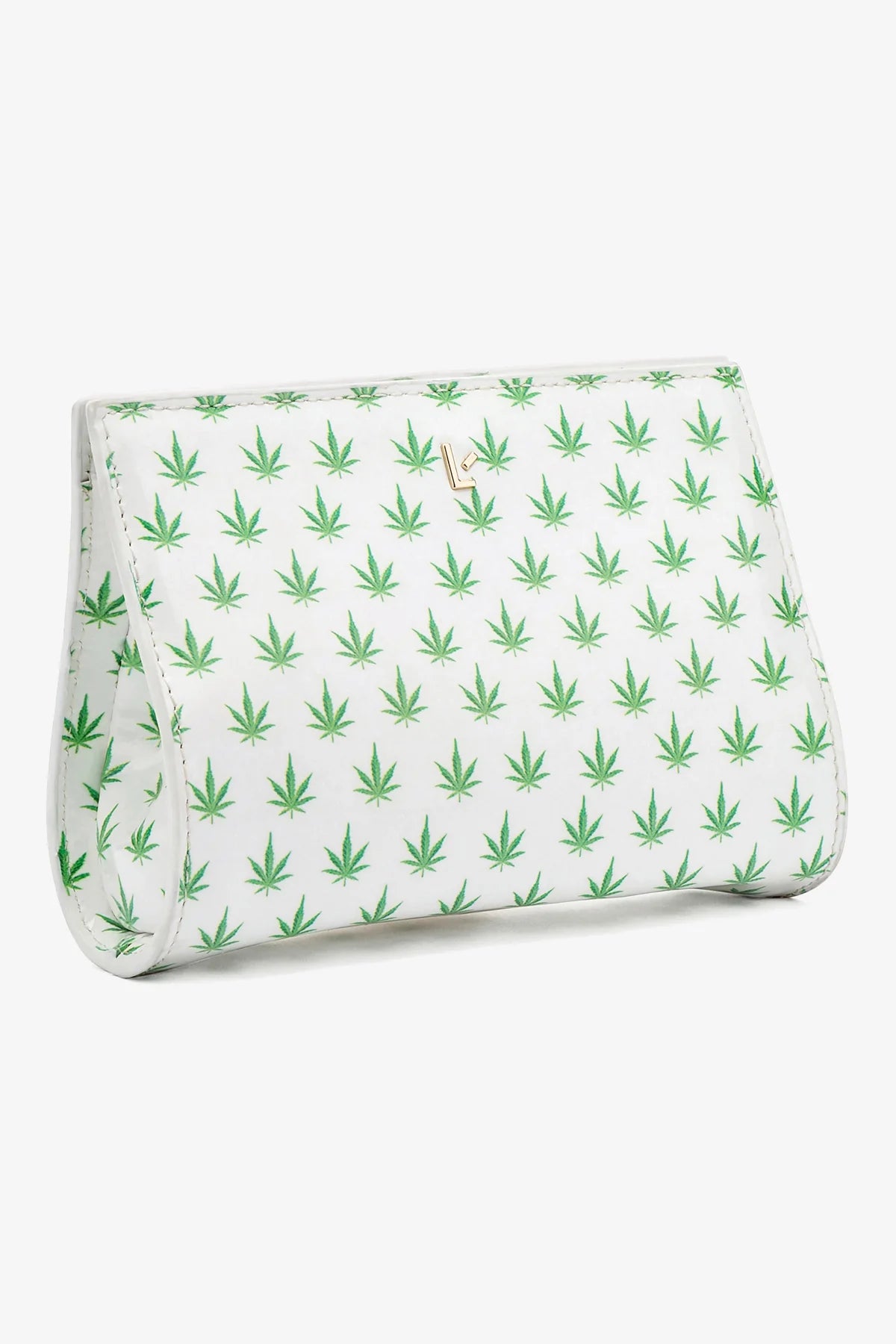 Erin Clutch In White Leaf Patent Leather - Image 2