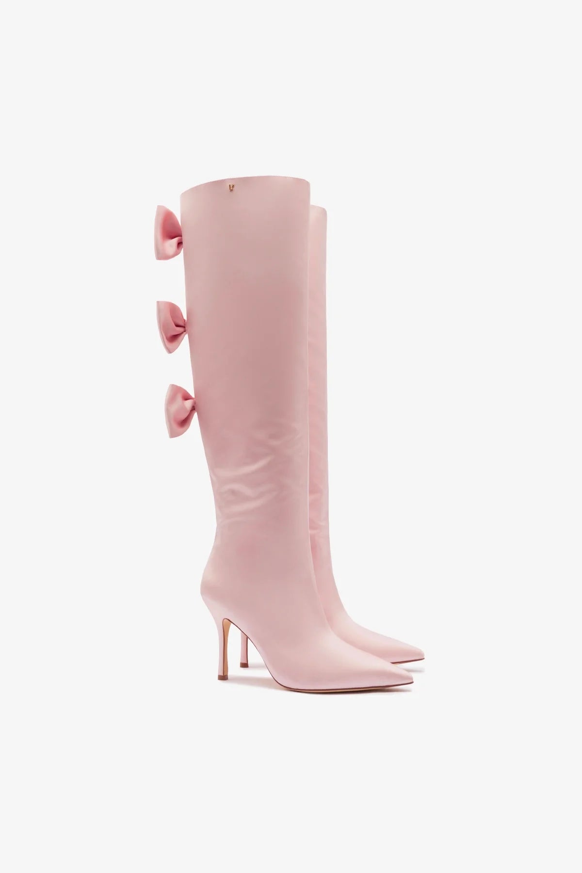 Larroudé for LoveShackFancy Boot In Light Rose Satin - Image 2