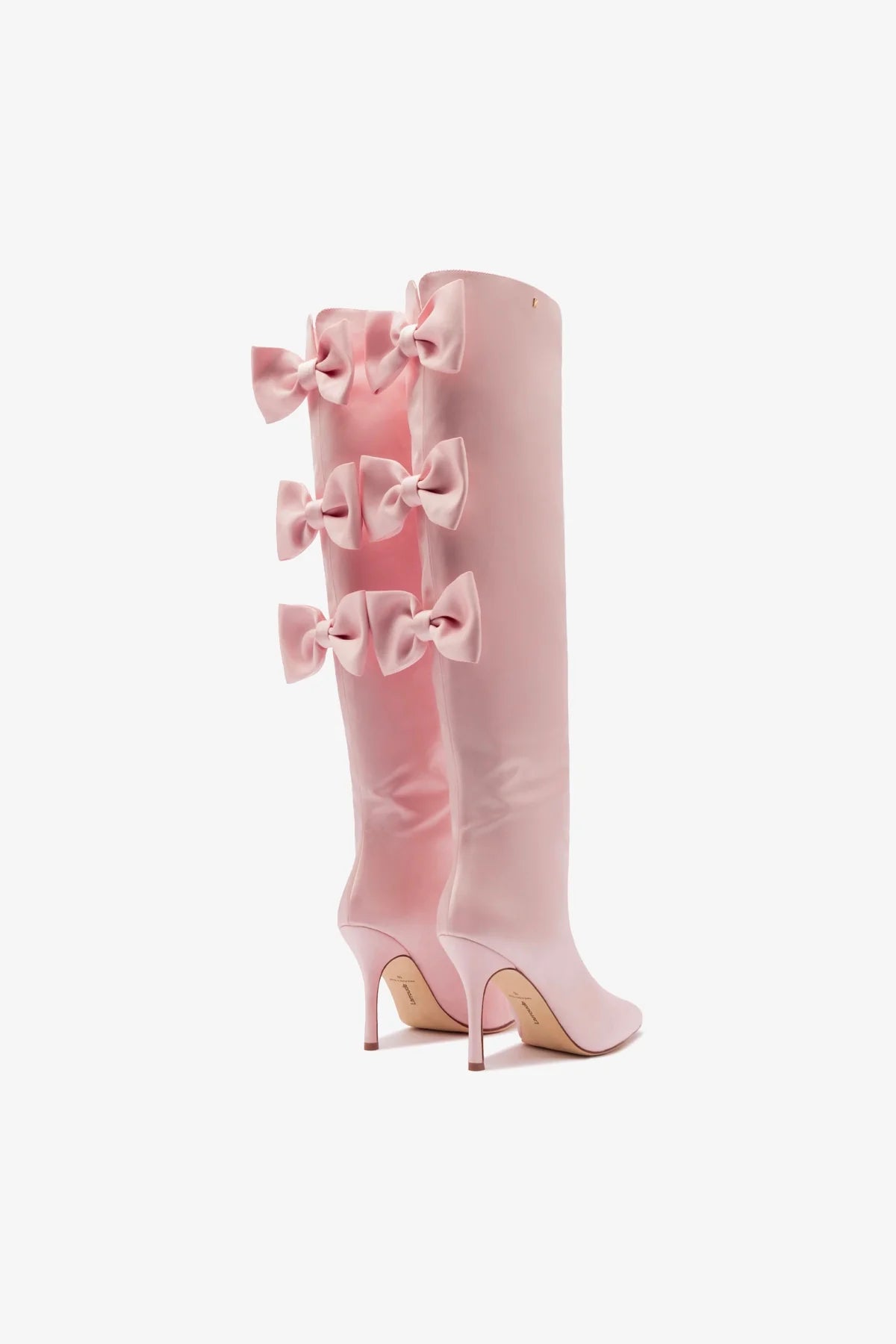 Larroudé for LoveShackFancy Boot In Light Rose Satin - Image 3