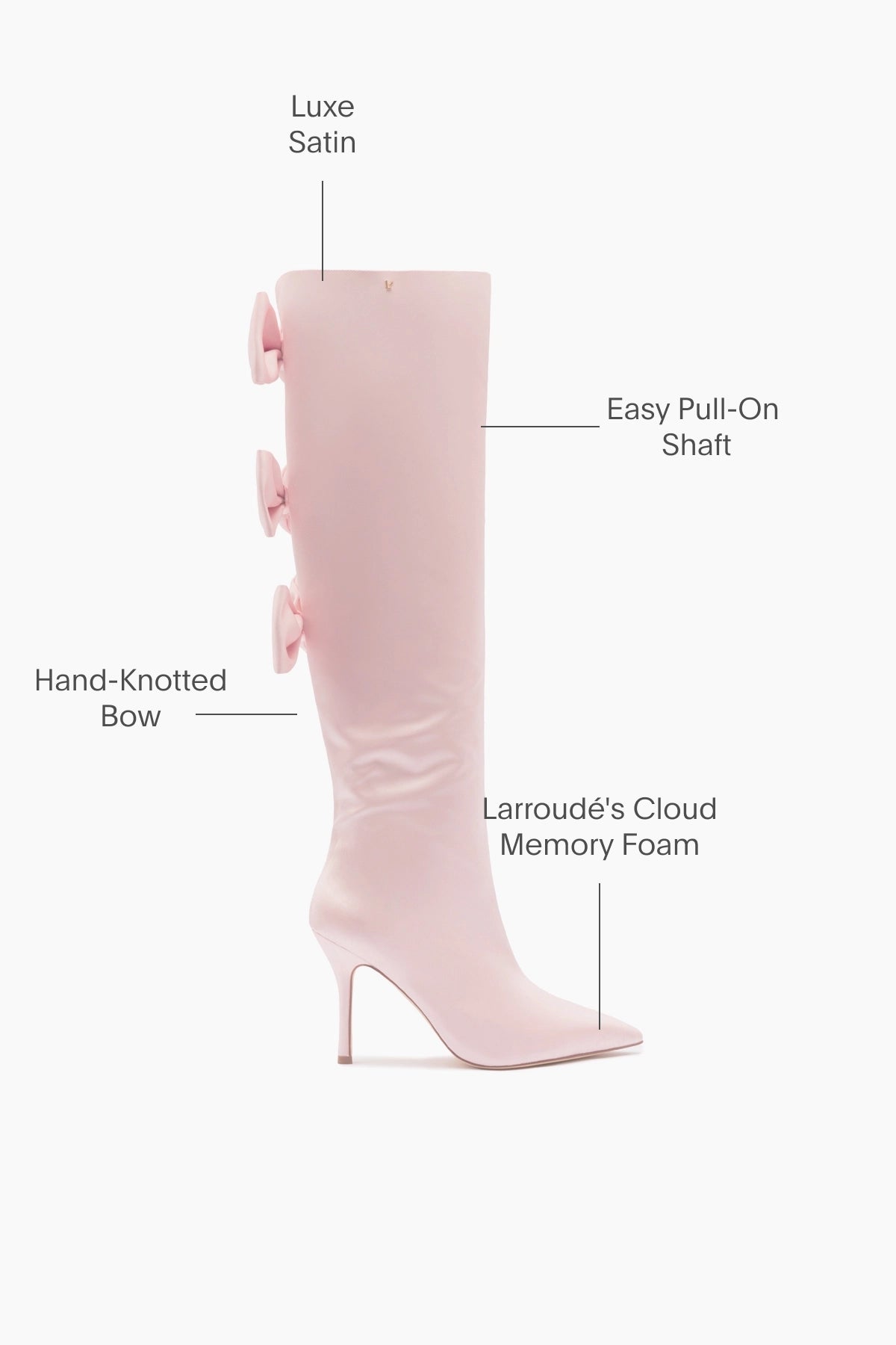 Larroudé for LoveShackFancy Boot In Light Rose Satin - Image 5