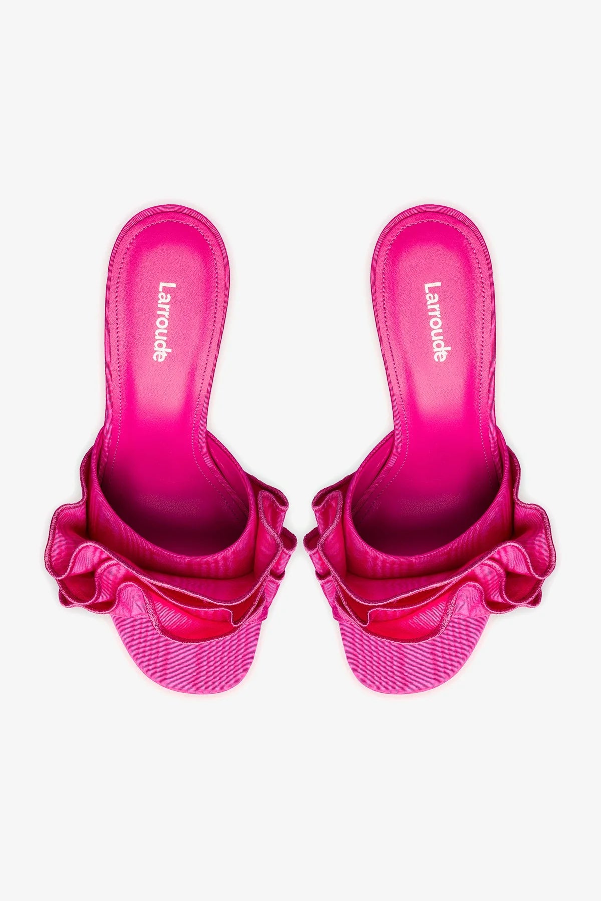 Colette Ruffle Sandal In Magenta Fabric - Image 3
