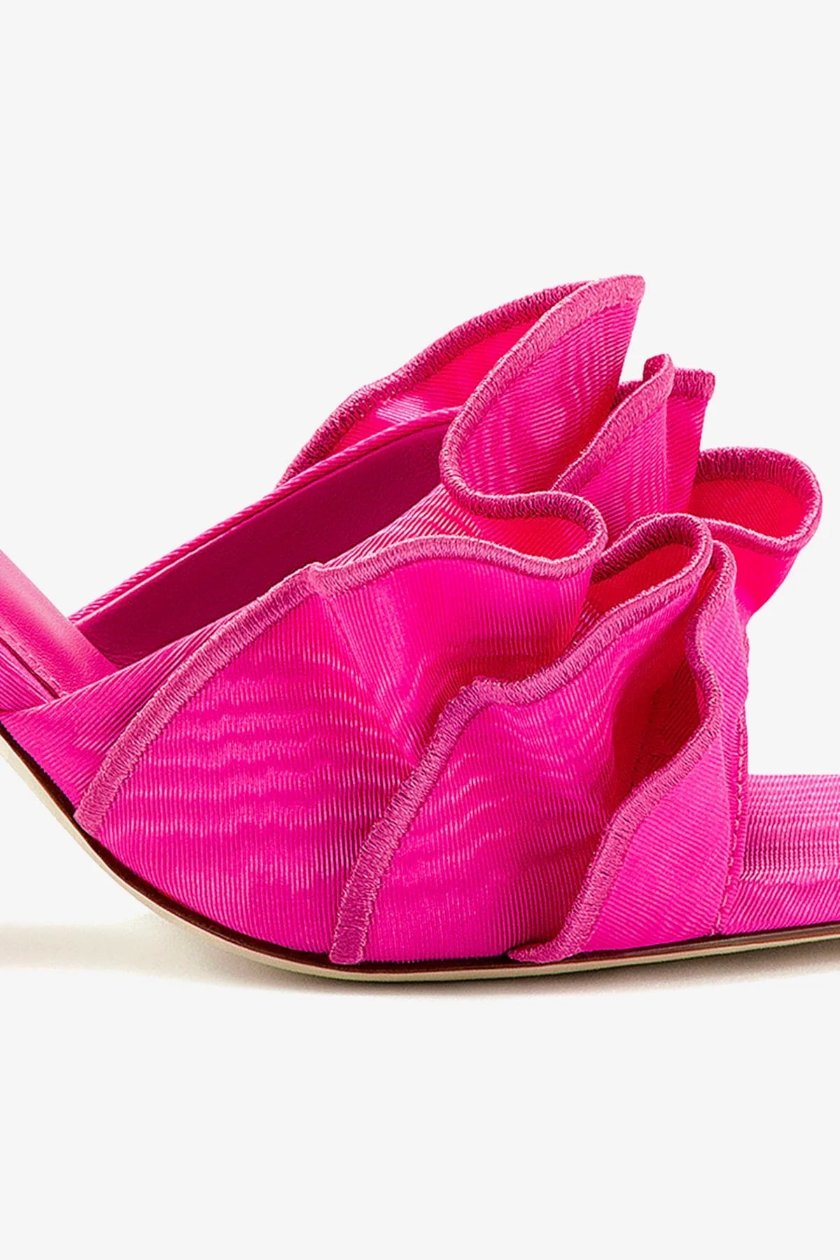 Colette Ruffle Sandal In Magenta Fabric - Image 4