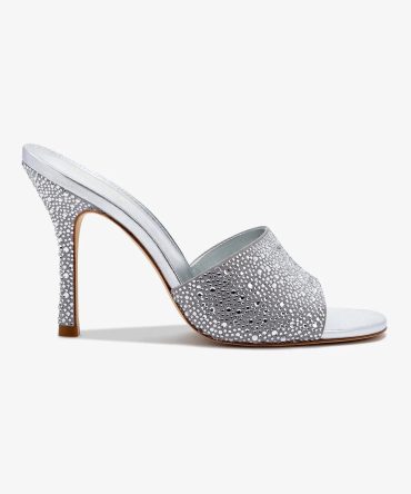 Colette Crystal Mule In Gray Suede