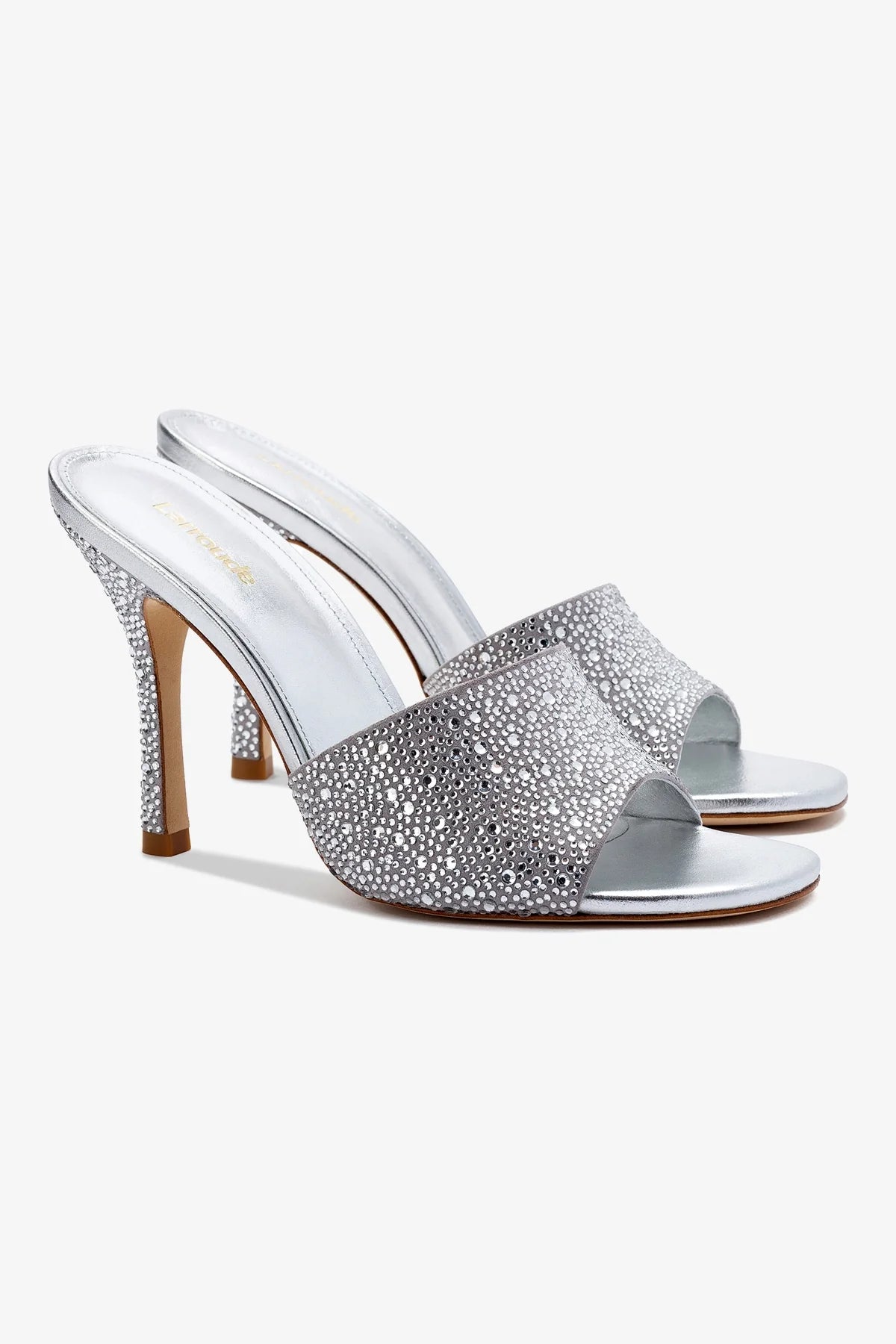 Colette Crystal Mule In Gray Suede - Image 2