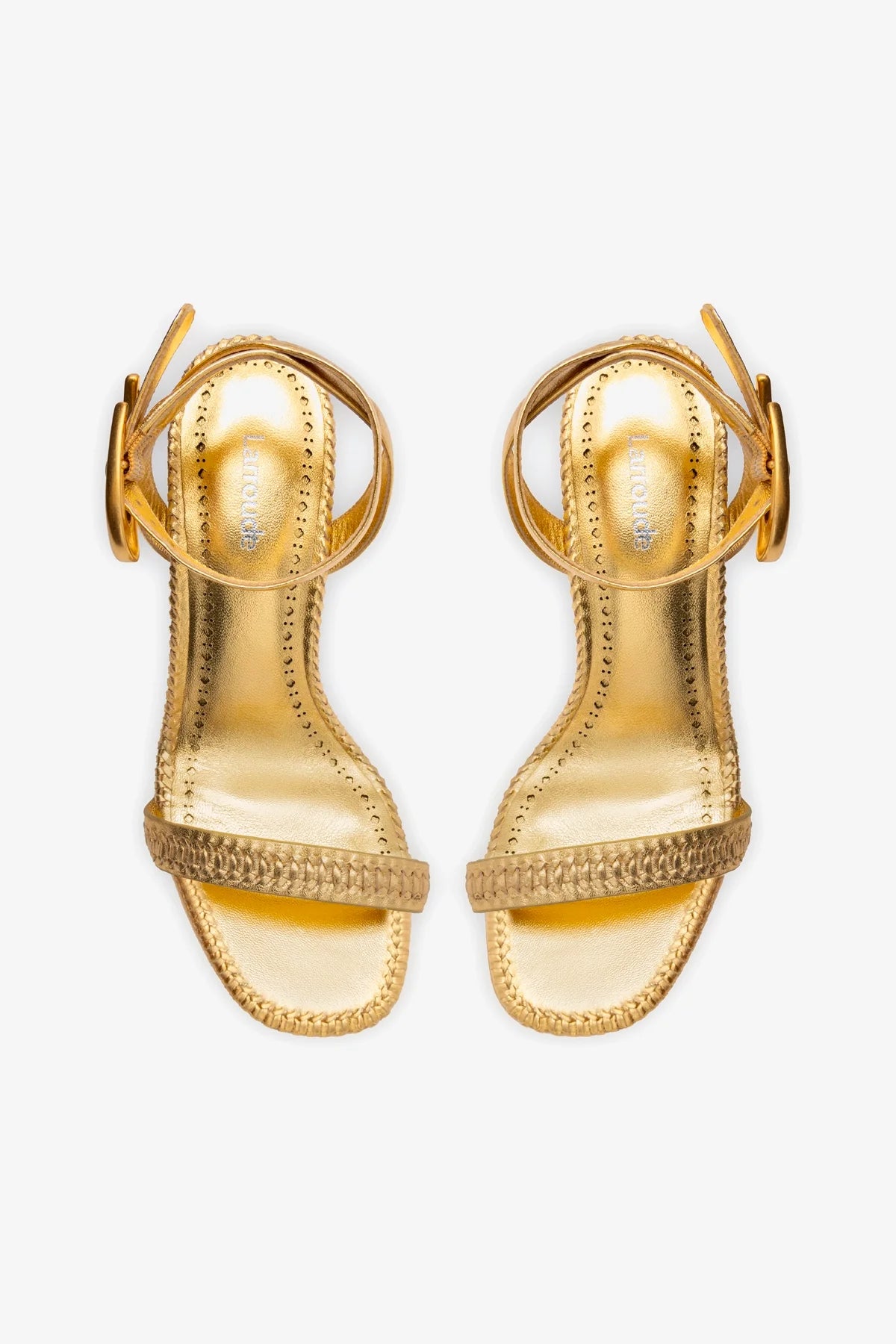 Verona Sandal In Gold Metallic Leather - Image 3