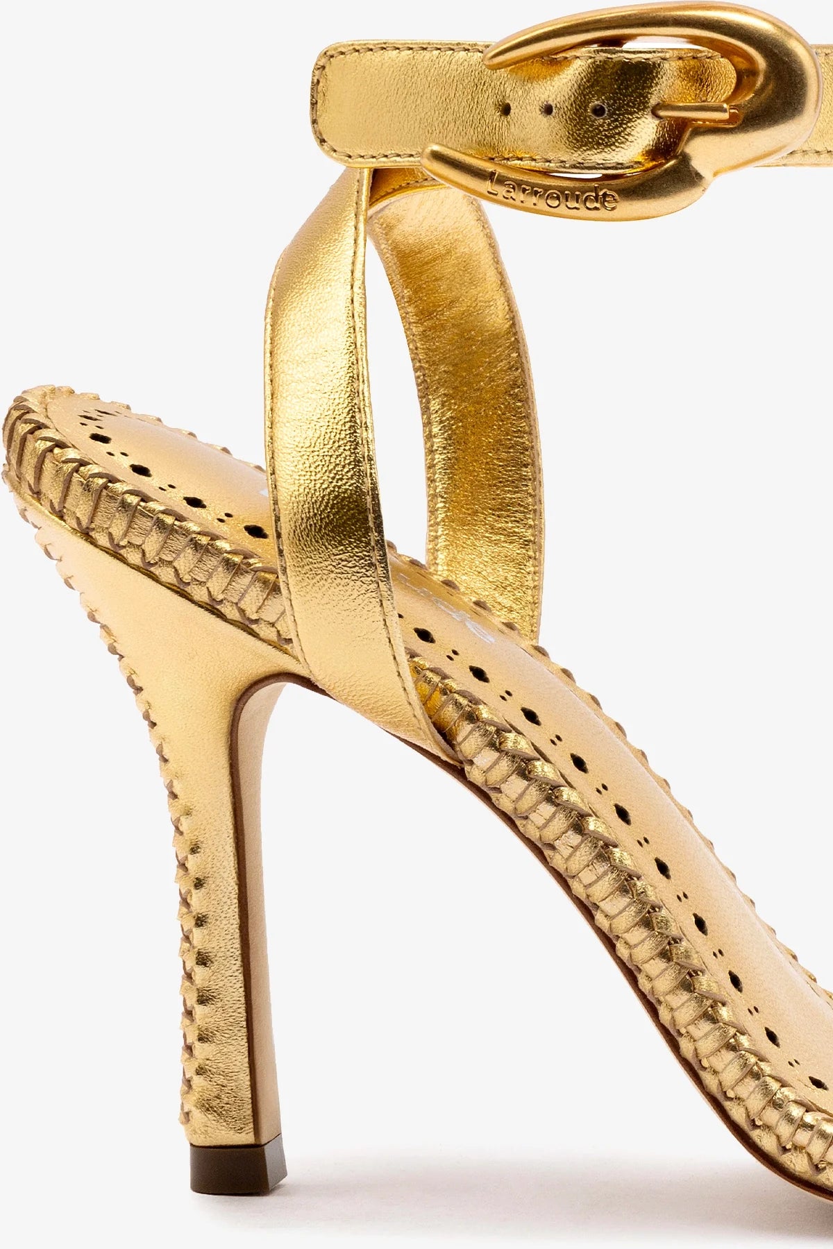 Verona Sandal In Gold Metallic Leather - Image 4