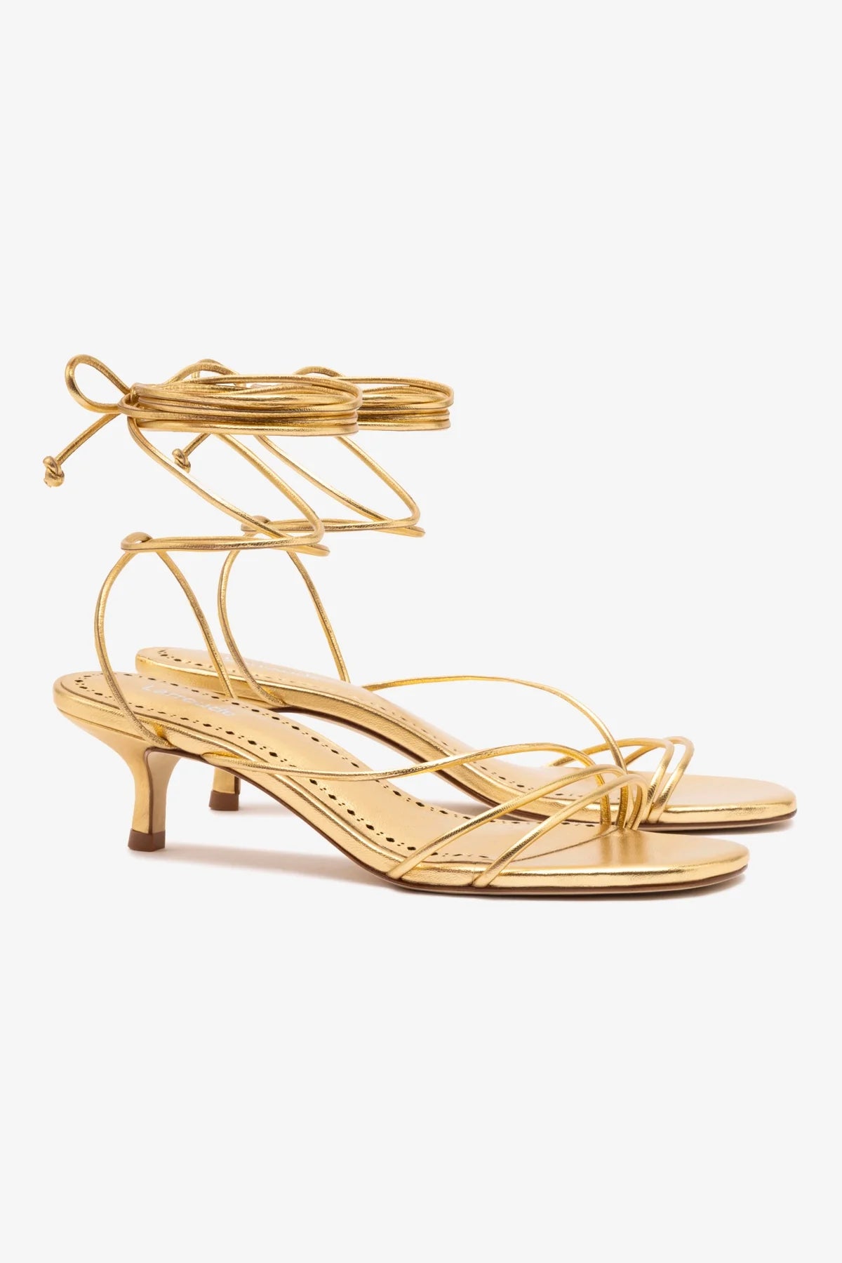 Sara Sandal In Gold Metallic Leather - Image 2