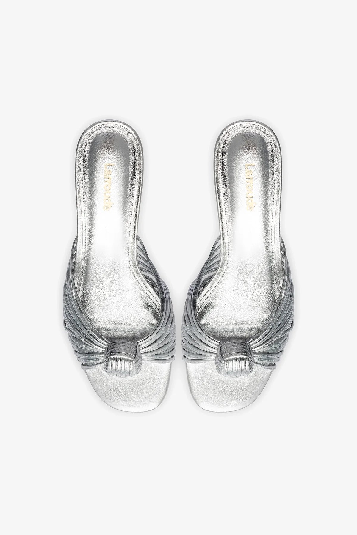 Valerie Mule In Silver Metallic Leather - Image 3