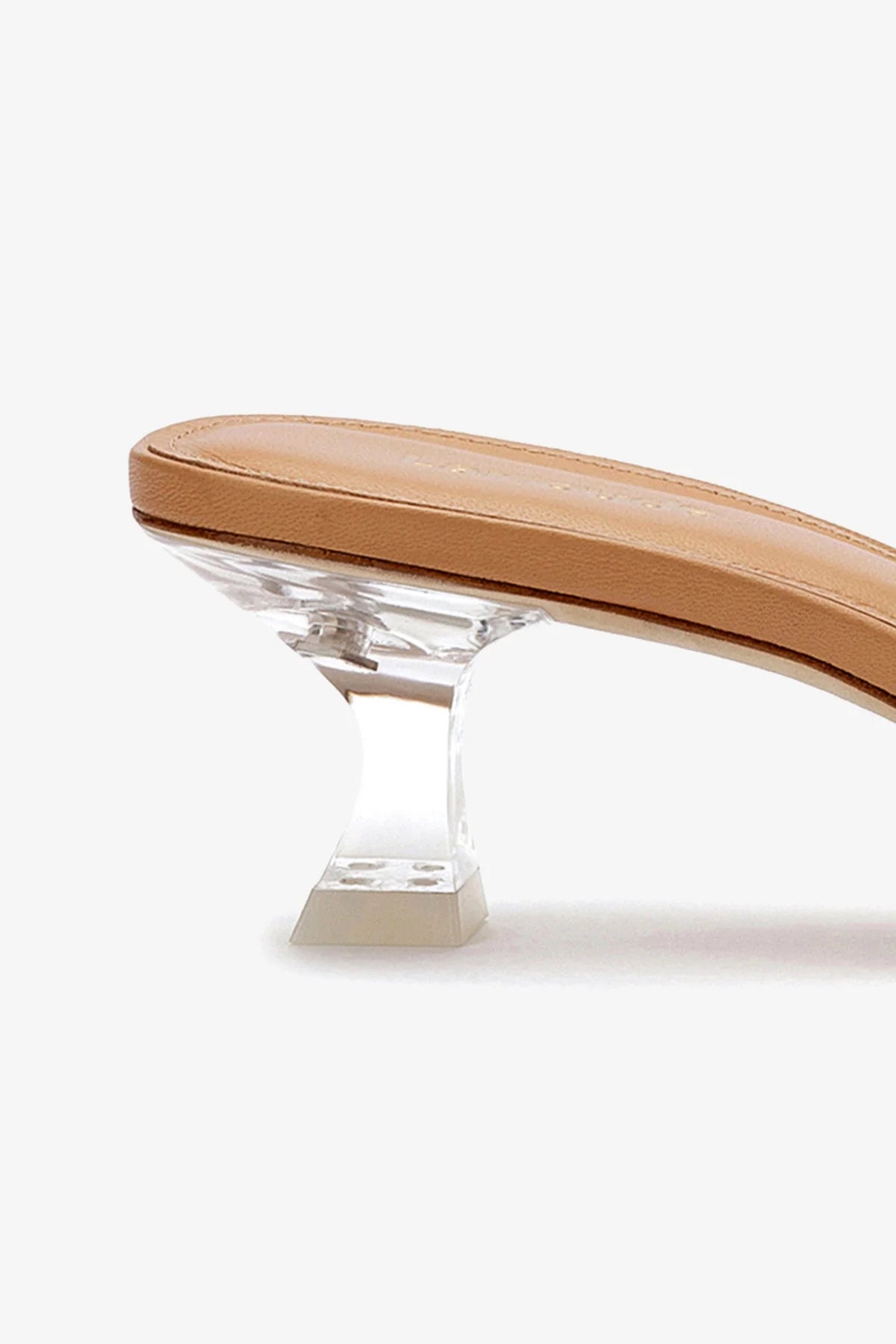 Vivi Lucite Mule In Tan Leather and Vinyl - Image 4