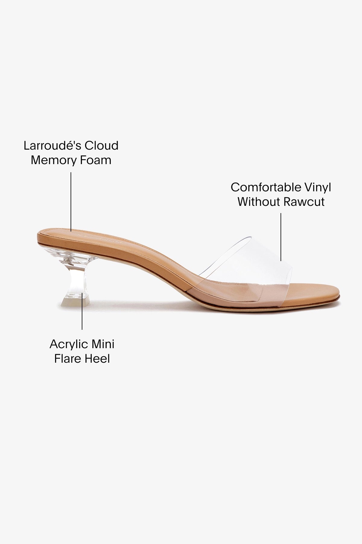 Vivi Lucite Mule In Tan Leather and Vinyl - Image 5