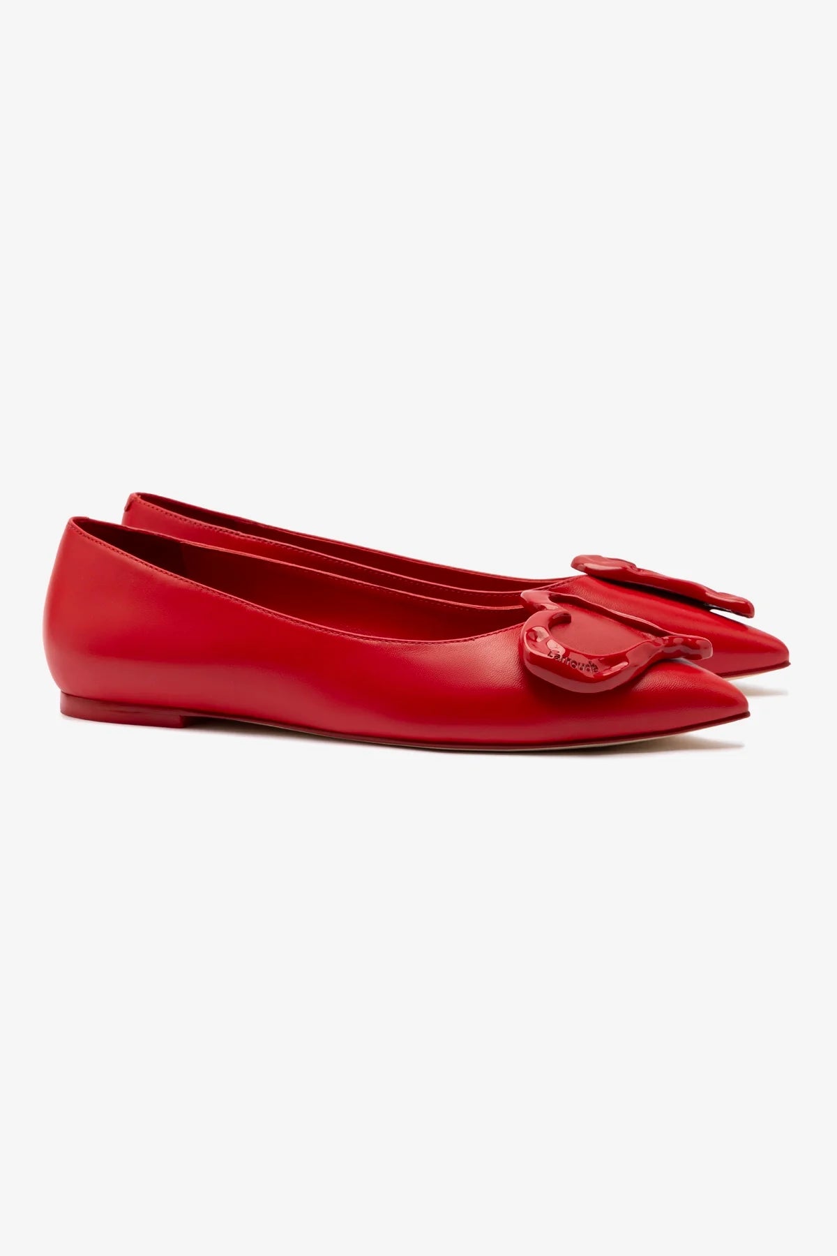 Lee Amore Flat In Scarlet Leather - Image 2