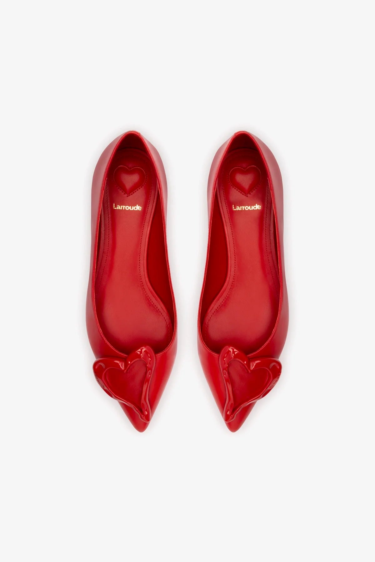 Lee Amore Flat In Scarlet Leather - Image 3
