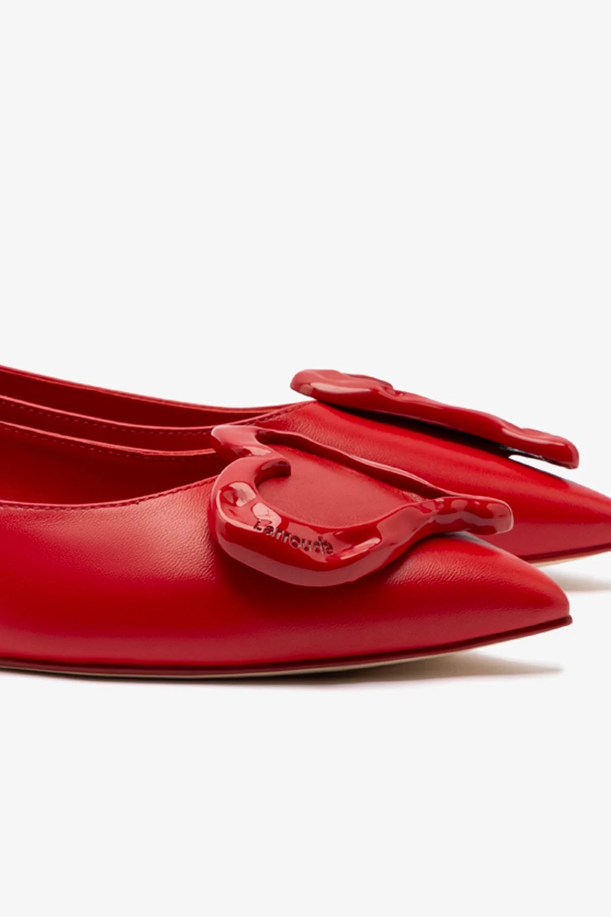 Lee Amore Flat In Scarlet Leather - Image 4