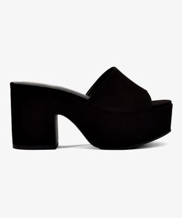 Miso Platform Sandal In Black Suede