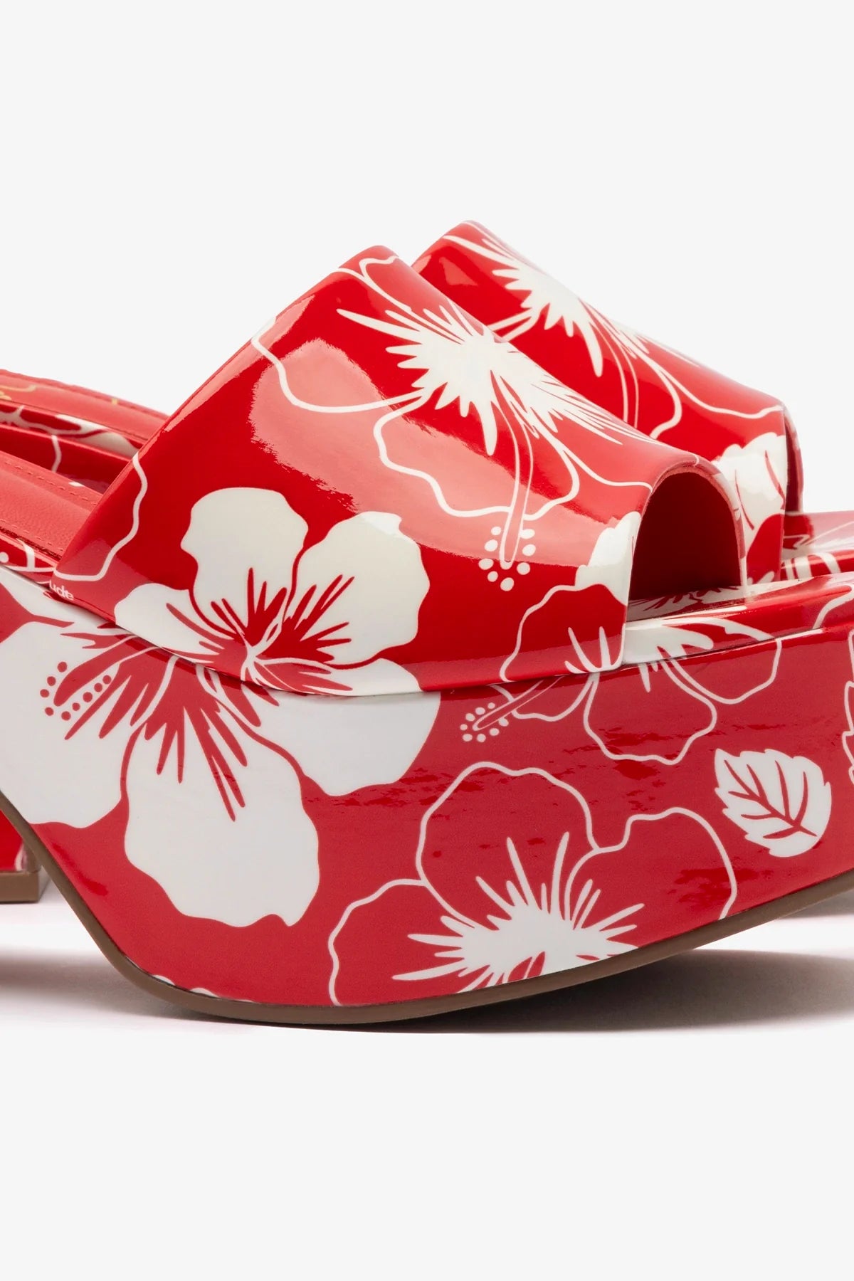 Miso Platform Sandal In Scarlet Printed Leather - Image 4