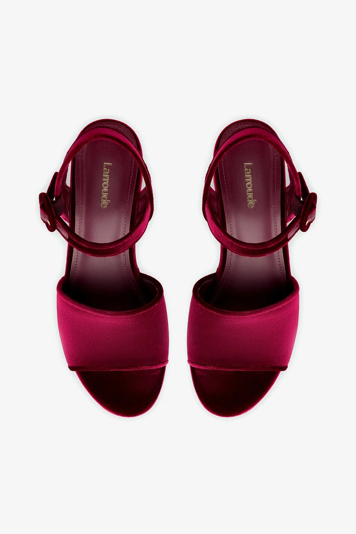 Miso Platform Strap Sandal In Wine Velvet - Image 3