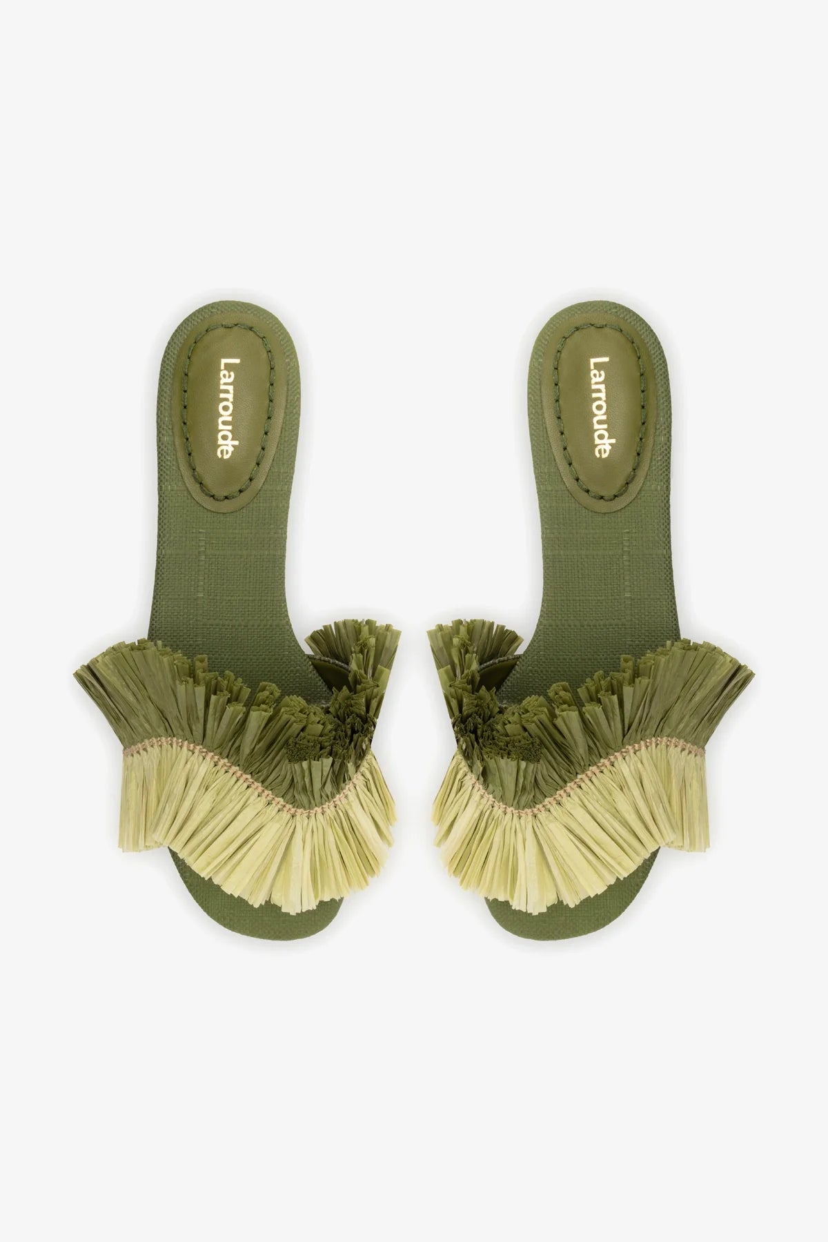 Ivy Fringe Flat In Seaweed Raffia - Image 3