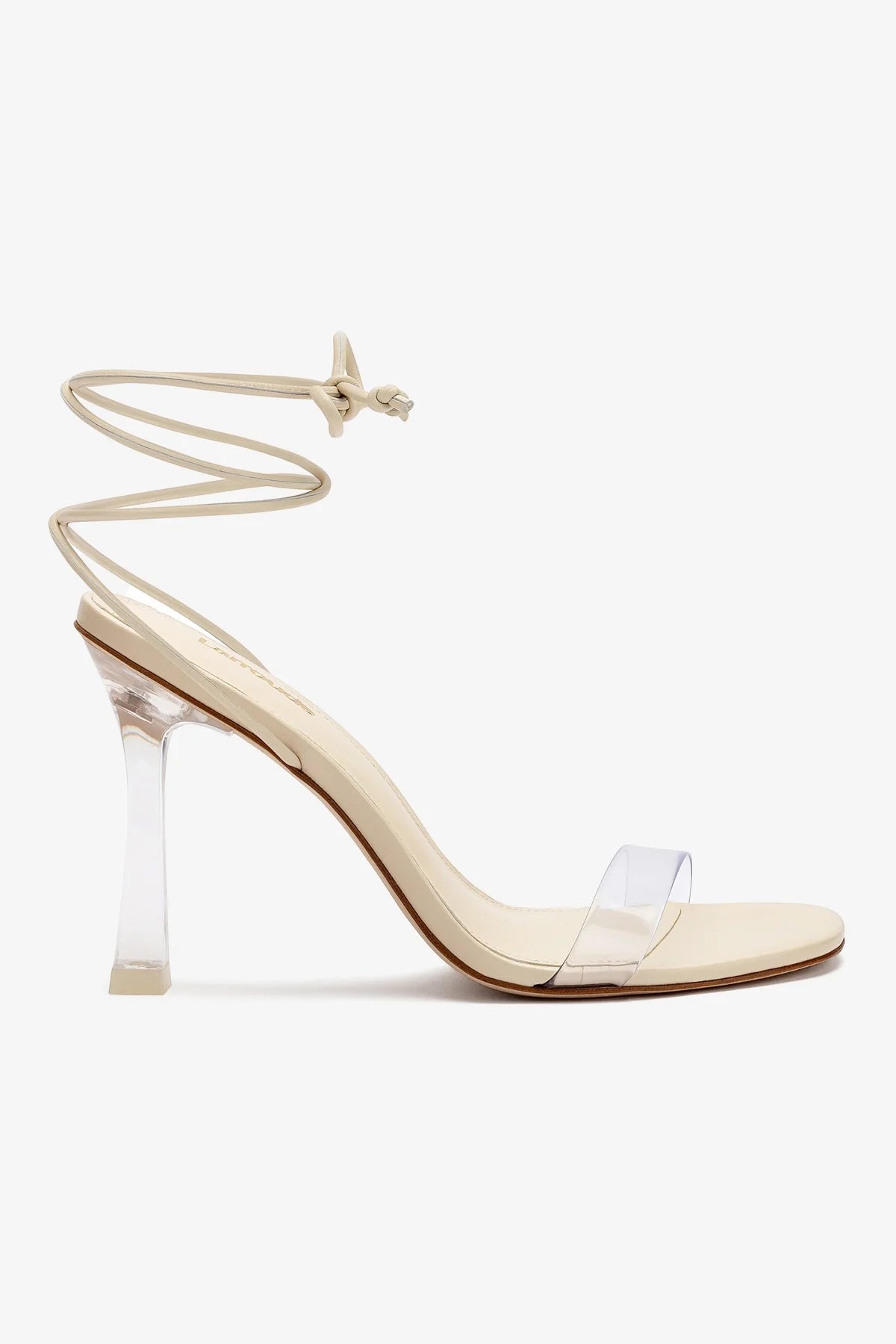 Gloria Sandal In Ivory Leather and Vinyl