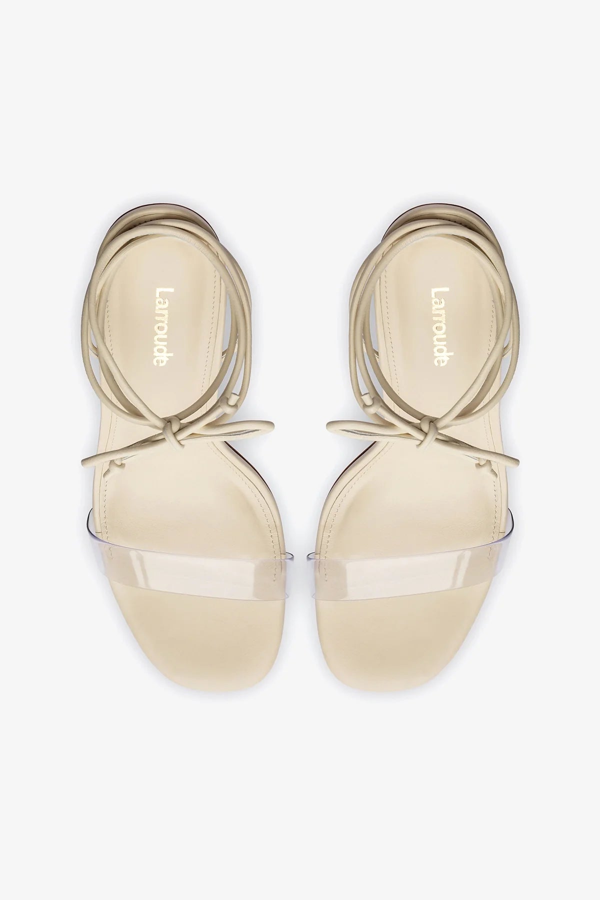 Gloria Sandal In Ivory Leather and Vinyl - Image 3
