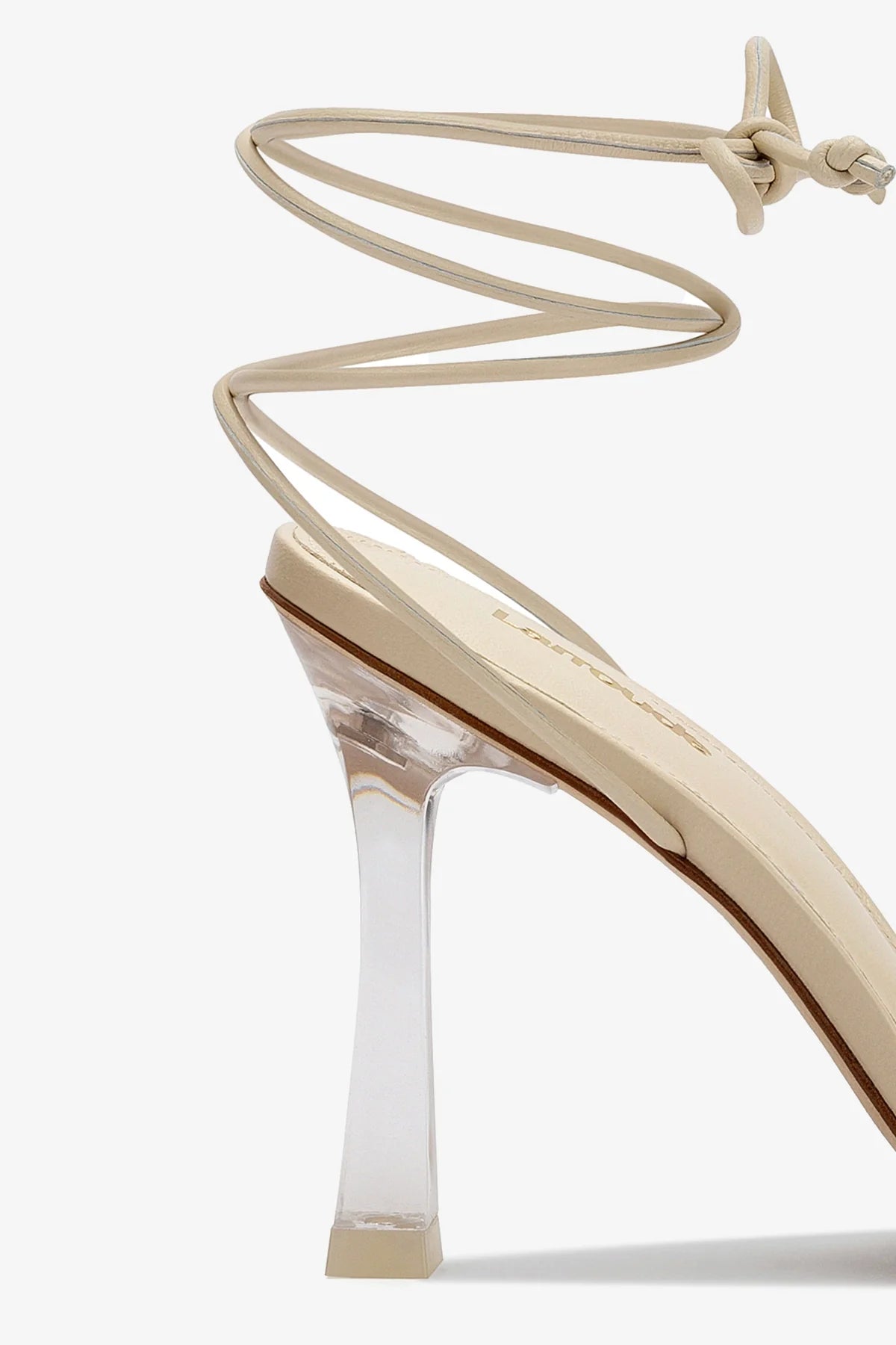 Gloria Sandal In Ivory Leather and Vinyl - Image 4