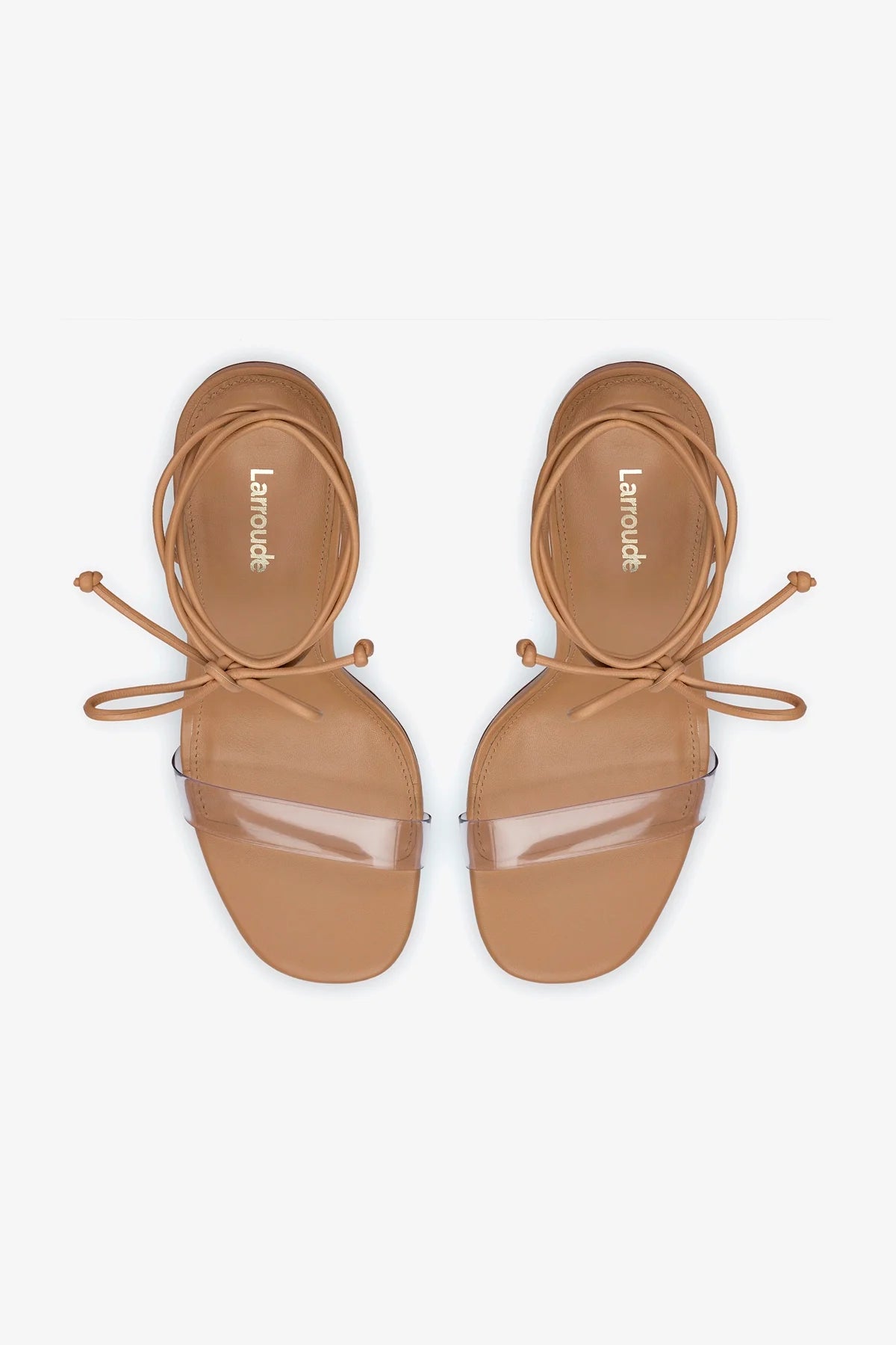 Gloria Sandal In Tan Leather and Vinyl - Image 3