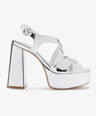 Bee Sandal In Silver Specchio