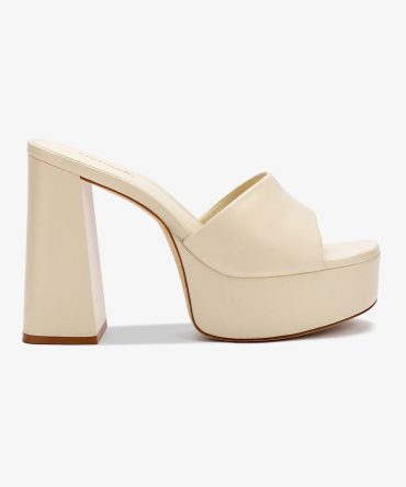 Dolly Mule In Ivory Leather
