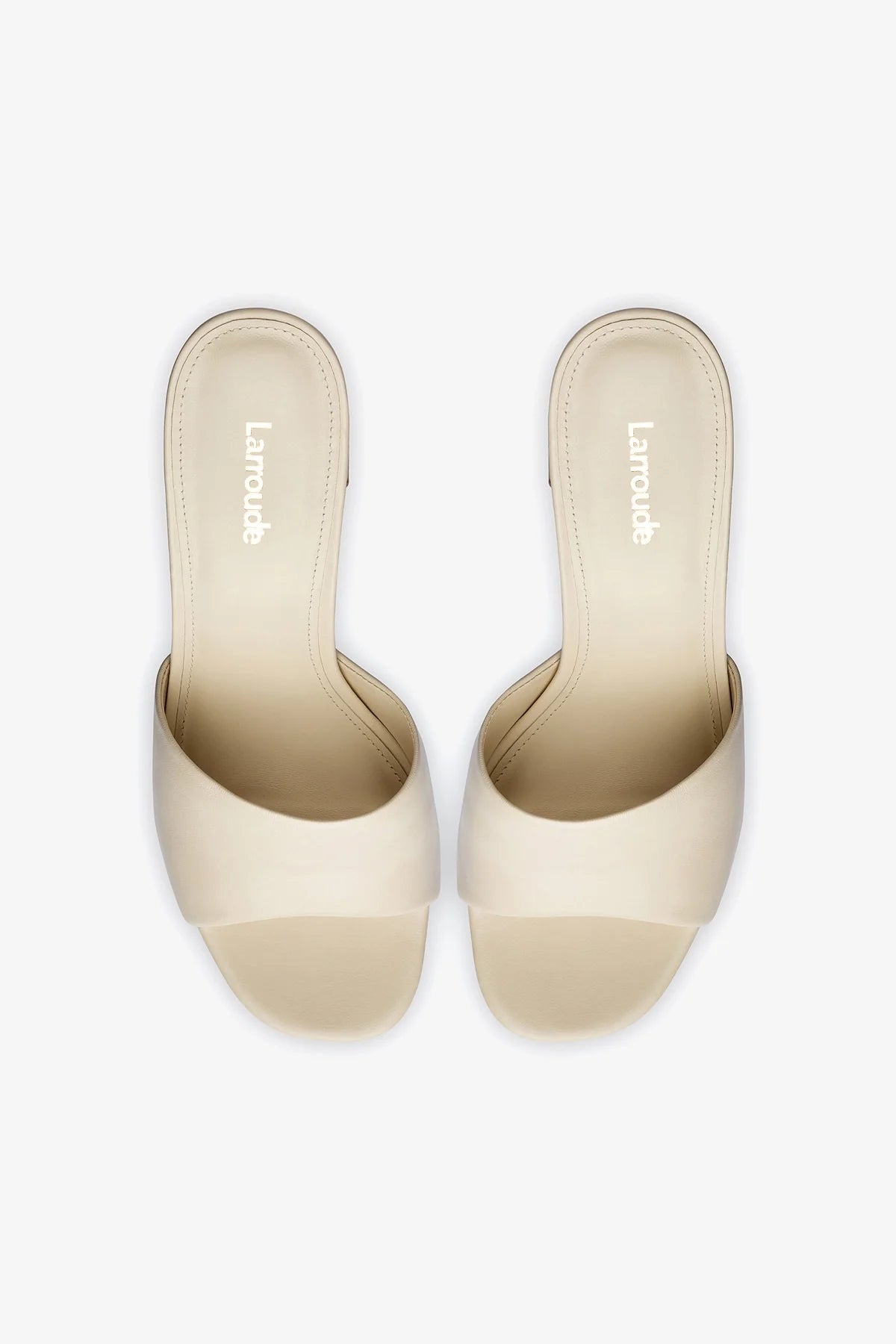 Dolly Mule In Ivory Leather - Image 3