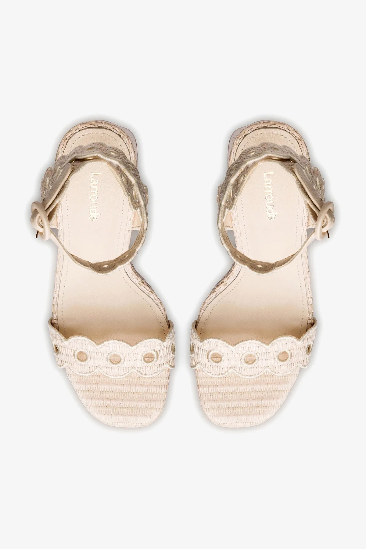 Dolly Broderie Sandal In Natural Raffia - Image 3