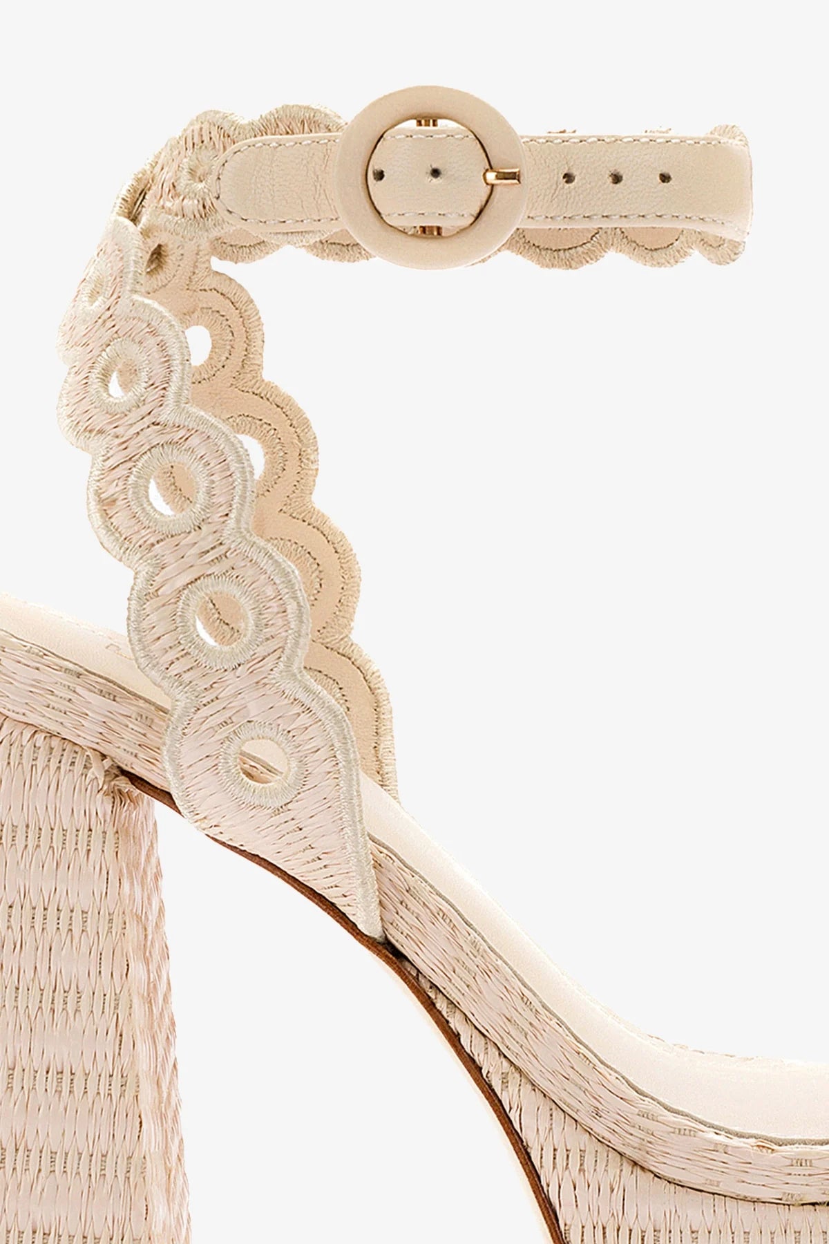 Dolly Broderie Sandal In Natural Raffia - Image 4
