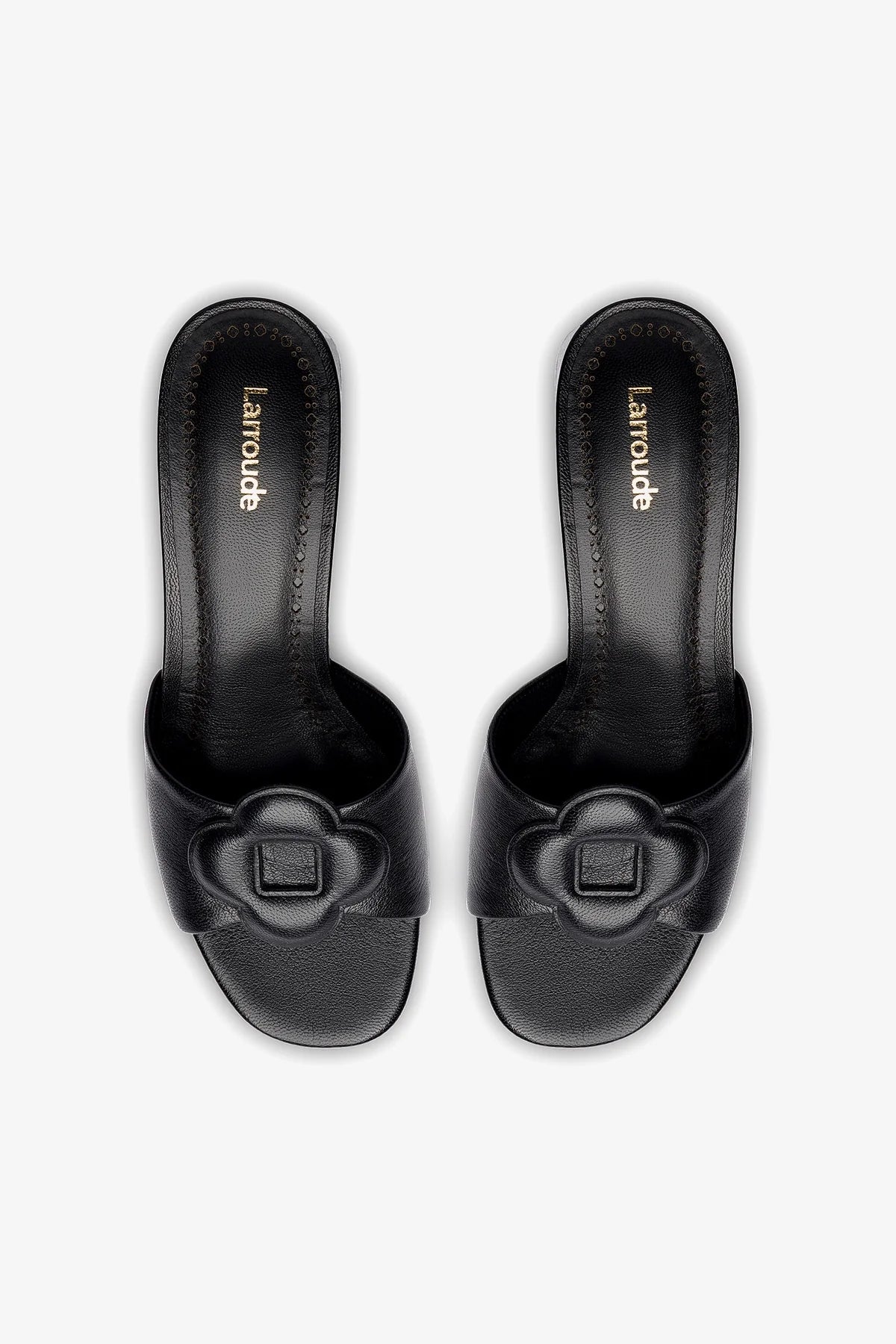 Flora Mule In Black Leather - Image 3