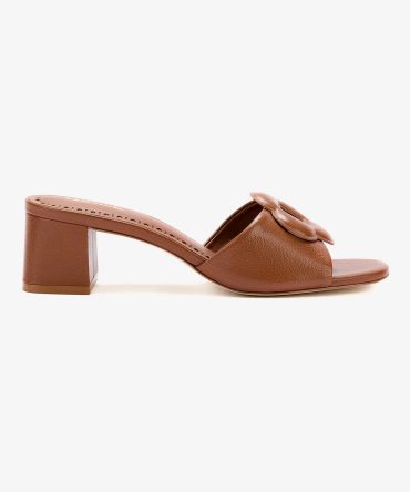 Flora Mule In Caramel Leather