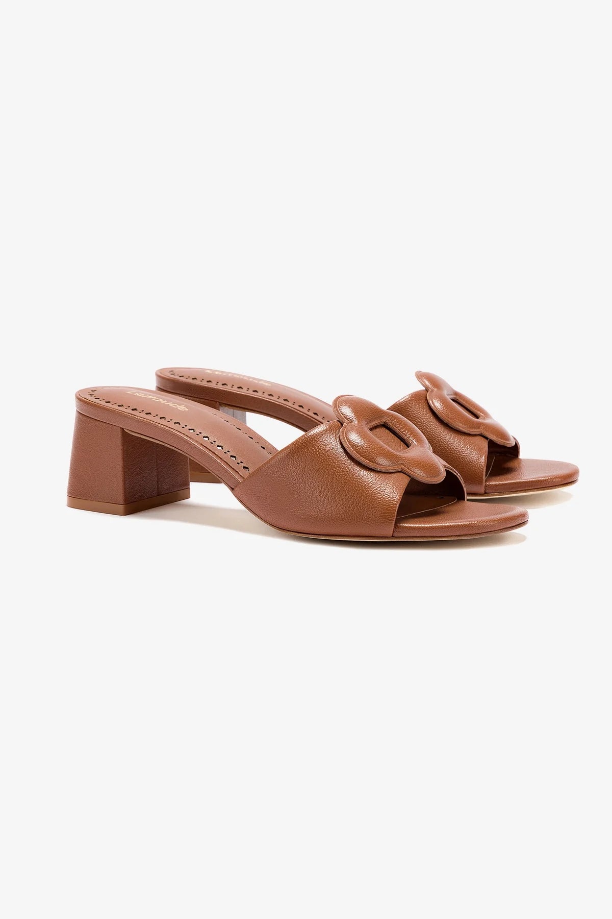 Flora Mule In Caramel Leather - Image 2