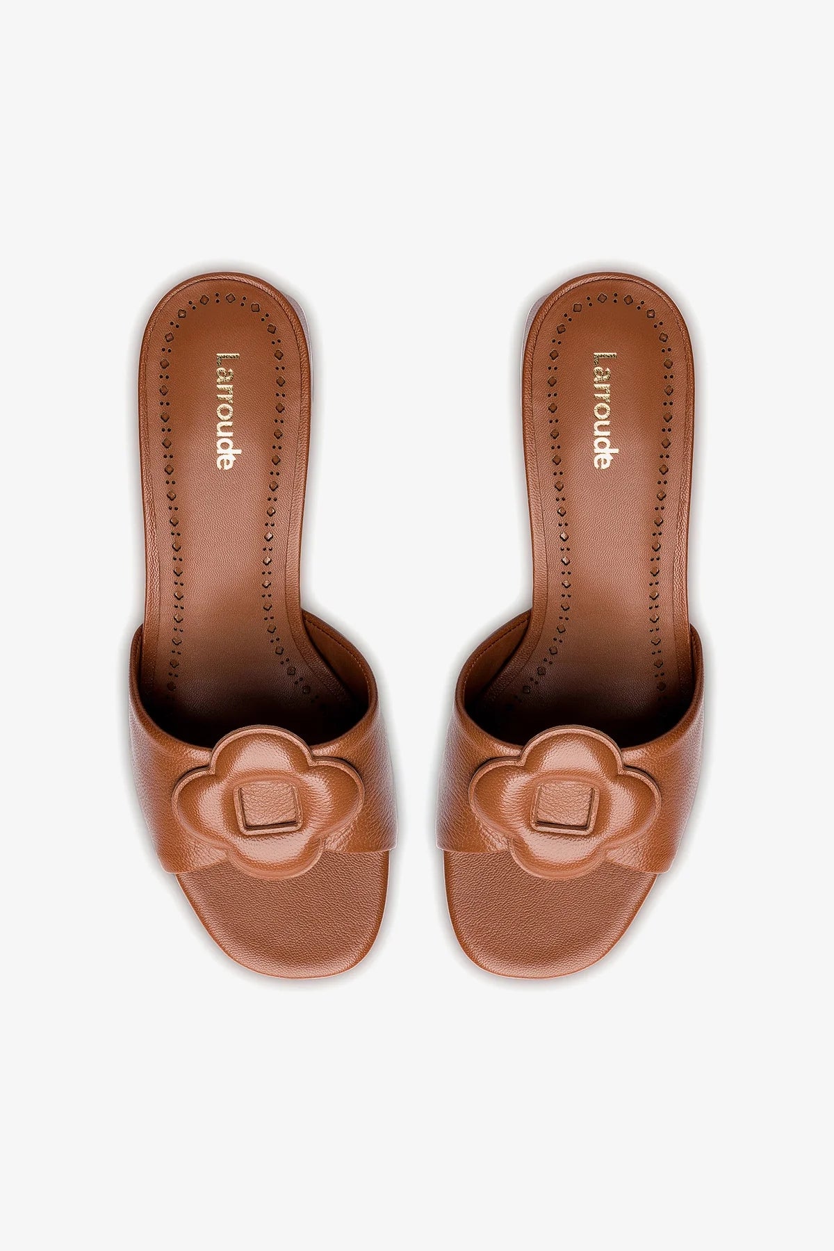 Flora Mule In Caramel Leather - Image 3