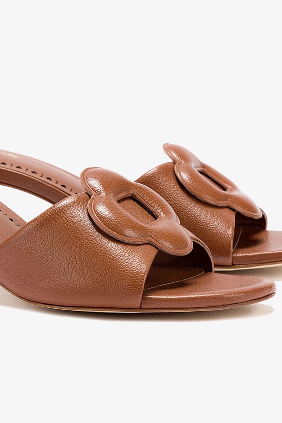 Flora Mule In Caramel Leather - Image 4
