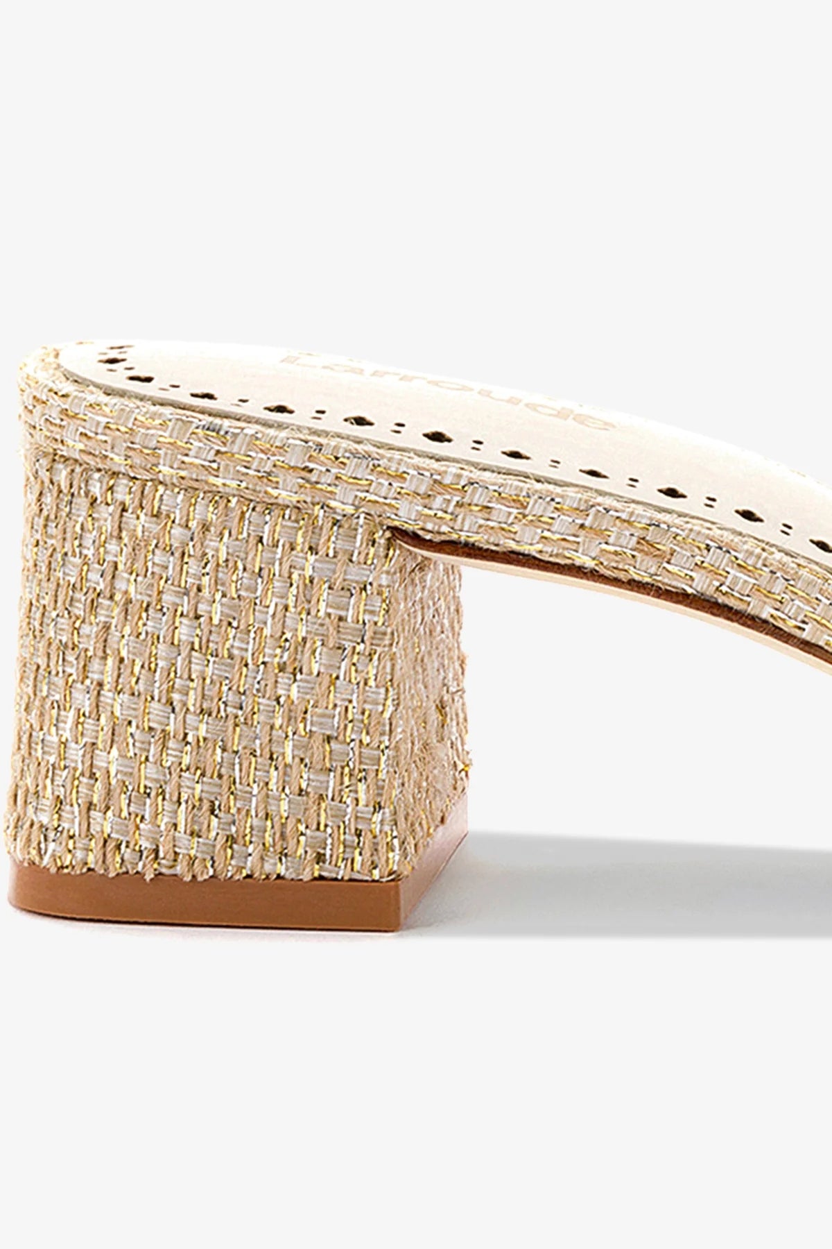 Flora Mule In Gold Metallic Raffia - Image 4