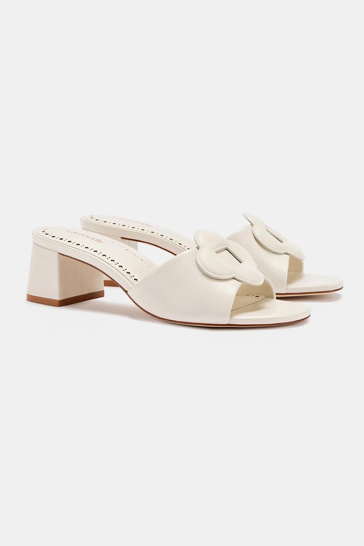 Flora Mule In Ivory Leather - Image 2