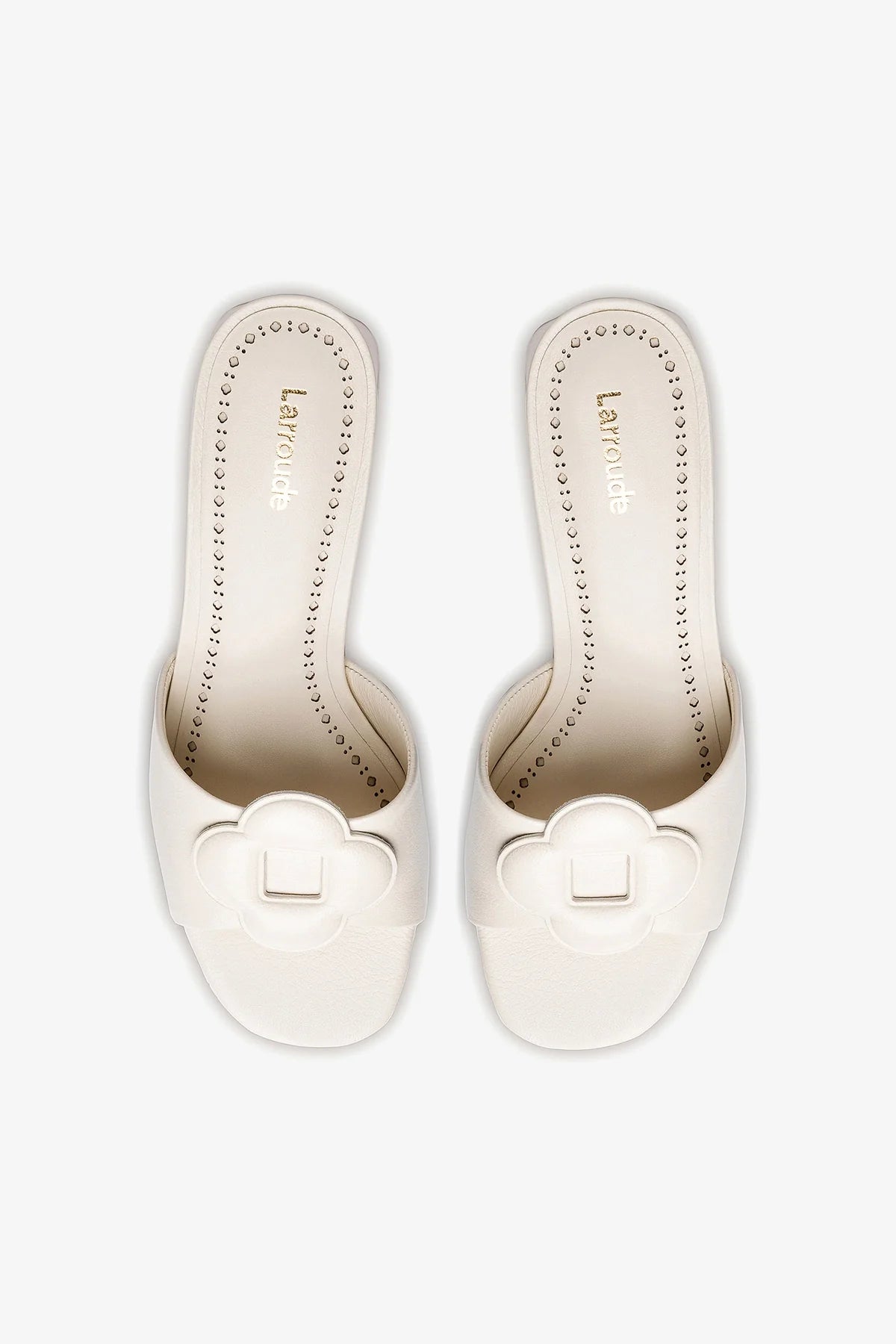 Flora Mule In Ivory Leather - Image 3