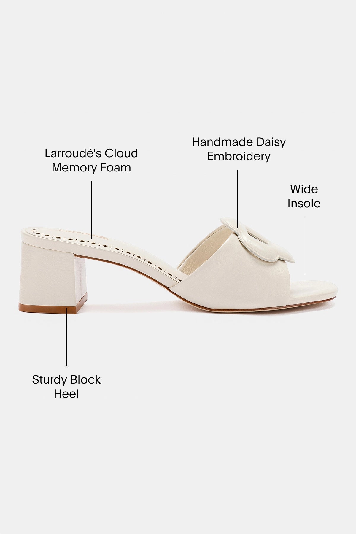 Flora Mule In Ivory Leather - Image 5