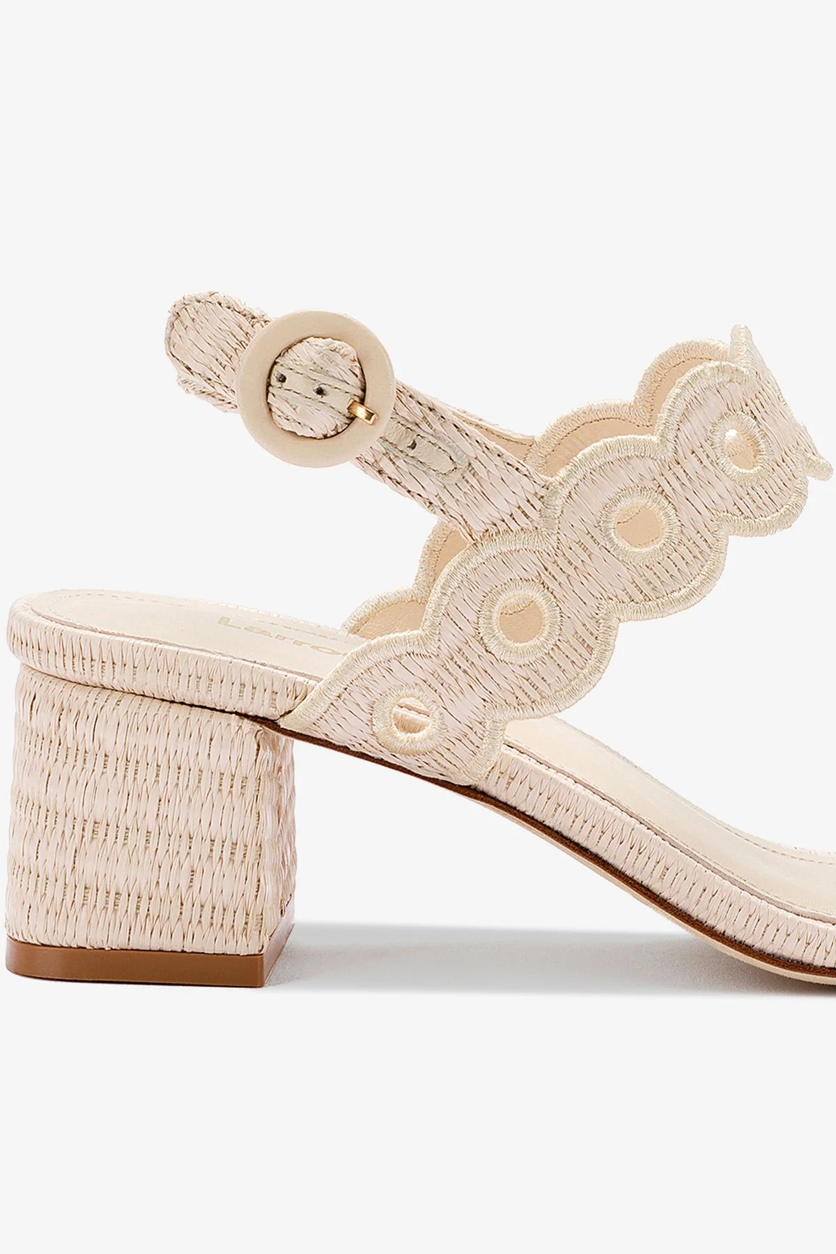 Florence Broderie Sandal In Natural Raffia - Image 4