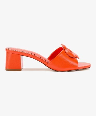 Flora Mule In Orange Leather