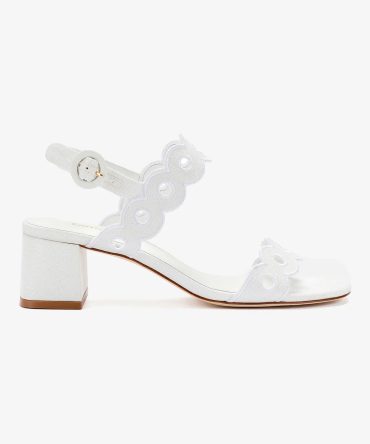 Florence Broderie Sandal In White Raffia