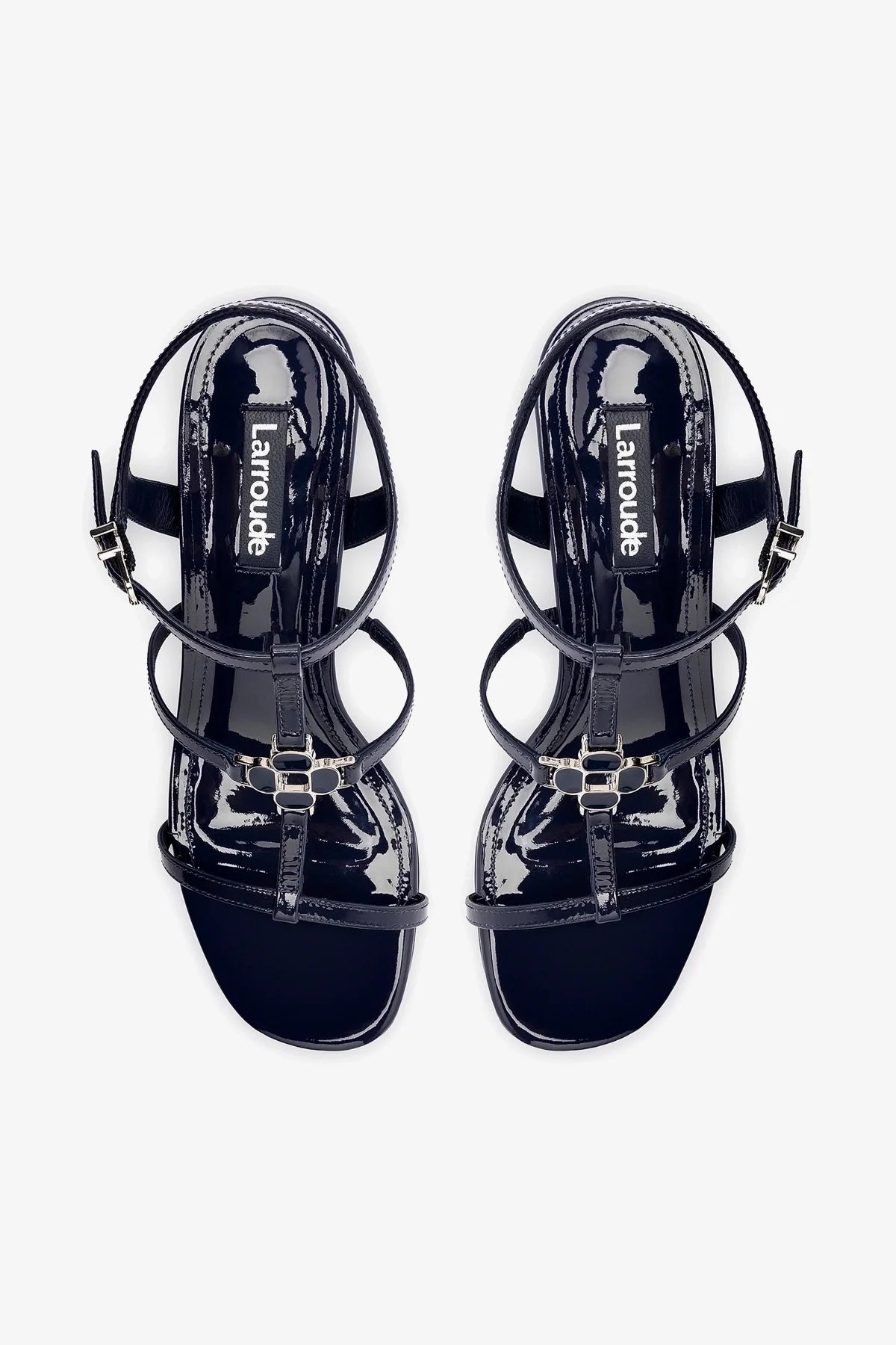 Hana Block In Navy Patent Leather - Image 3
