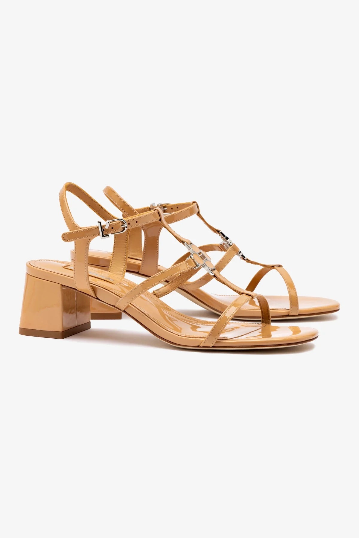 Hana Block In Tan Patent Leather - Image 2