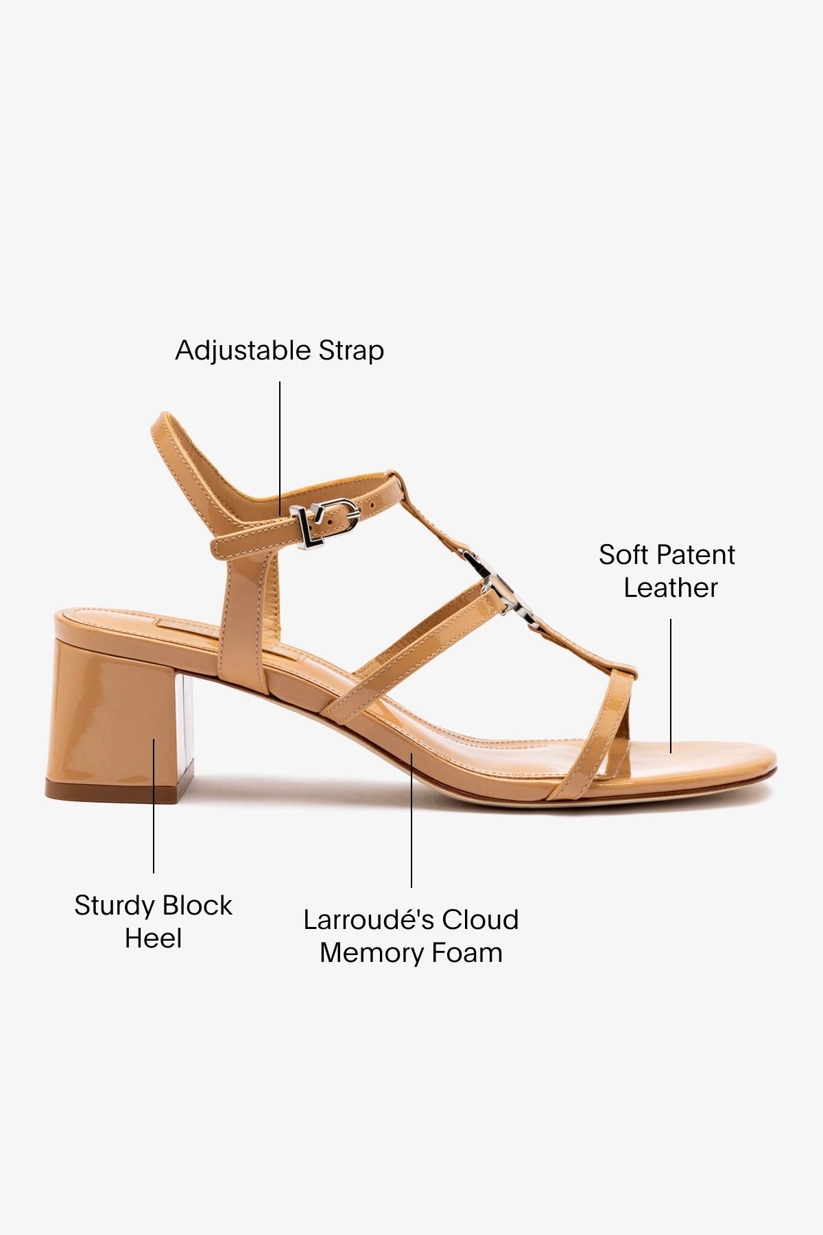 Hana Block In Tan Patent Leather - Image 5