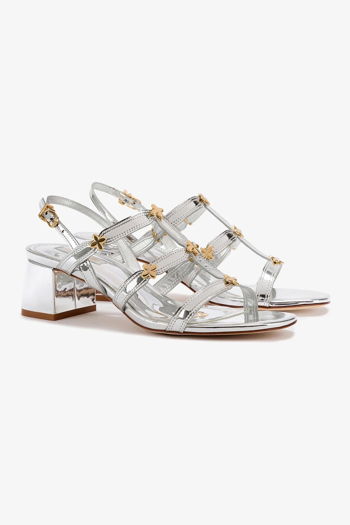 Harmony Block Sandal In Silver Specchio - Image 2