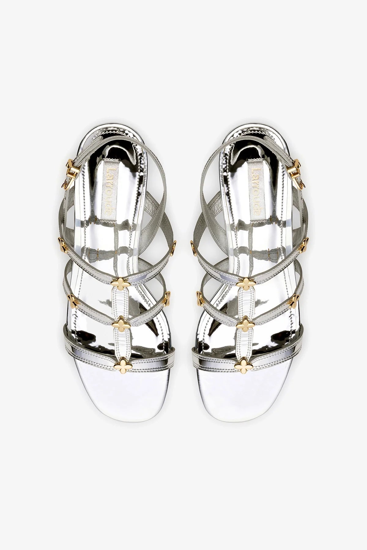 Harmony Block Sandal In Silver Specchio - Image 3