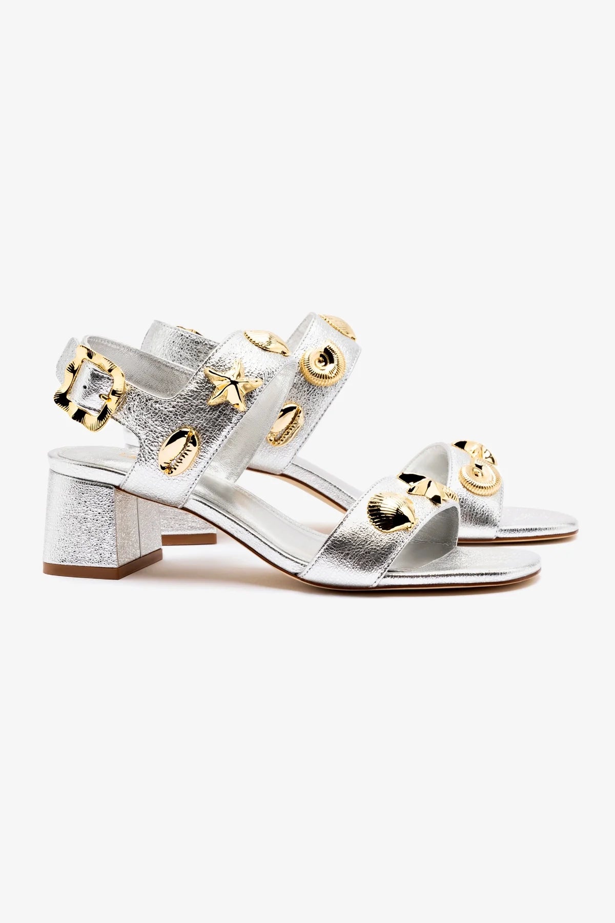 Madison Block In Silver Metallic Leather - Image 2